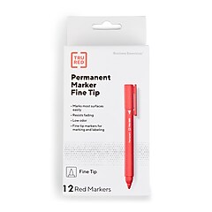 U-Mark M3 Permanent Ink Valve Markers - Pack Of 12 Red Reversible Tip Industrial Markers
