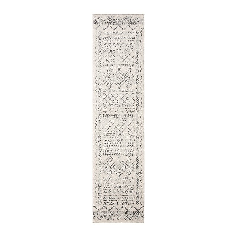 Safavieh Tulum Collection 2' x 12' Runner Indoor Area Rug, Machine Made, Ivory/Grey (TUL268A-212) image 1