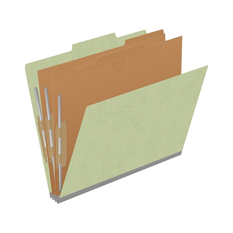Medical Arts Press Pressboard Classification Folder, 2-Dividers, 2" Expansion, Letter Size, Peridot Green, 10/Box image 1