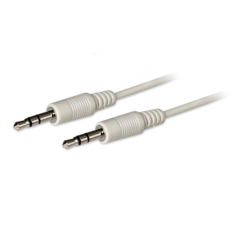 Comprehensive Pro AV/IT 50 ft. 3.5mm Stereo Mini Plug to Plug Audio Cable, Male to Male, White (MPS MPS 50P) image 1