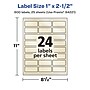 Avery Pearlized Ivory Rectangle Multipurpose Labels, 1" x 2.5", Ivory, 600/Pack (94221)~#|#~31237F7B-EE40-4712-BC01D7DB58F5F78E_sc7