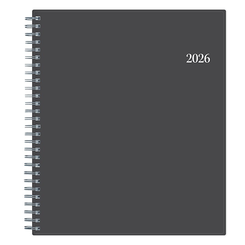 2026 Blue Sky Passages 8" x 10" Calendar Year Monthly Planner, Plastic Cover, Gray (100011-26) image 1