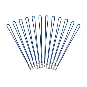Staples Lanyards with Swivel Clip,  36" Length, Nylon, Blue, 12/Pack (18917)
