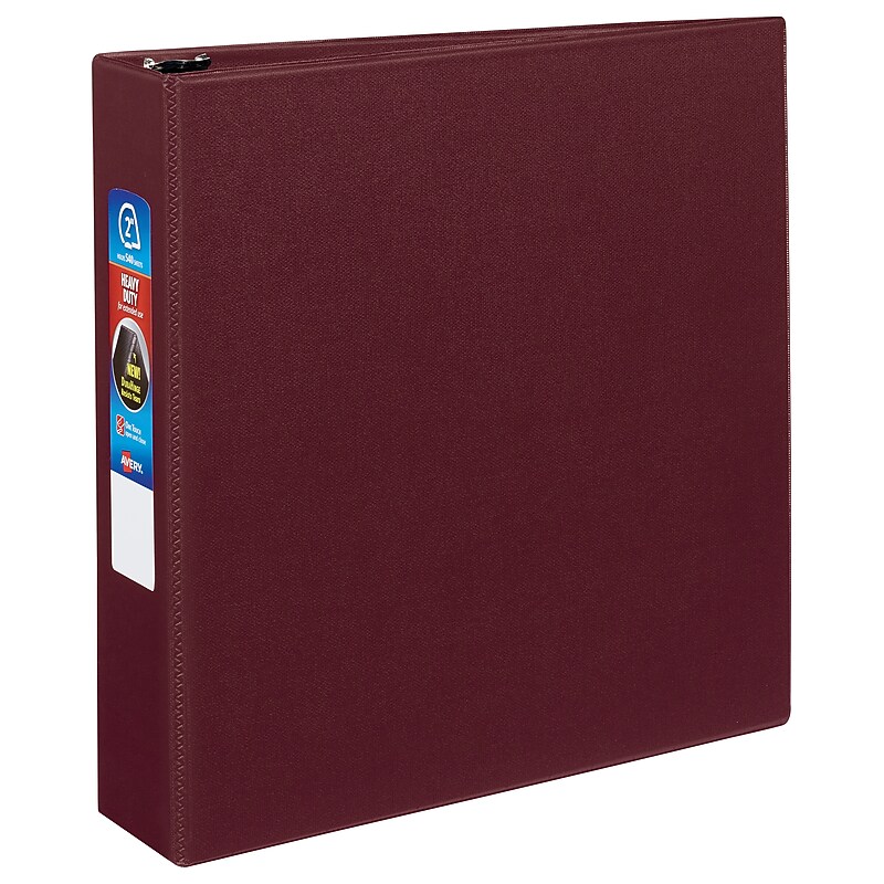 Avery Heavy Duty 2" 3-Ring Non-View Binders, One Touch EZD Ring, Maroon (79-362) image 1