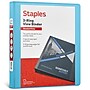 Staples 1" 3-Ring View Binders, D-Ring, Light Blue (58655)~#|#~3138C68E-4BE4-4EF5-80DF26E9EBD797A2_sc7