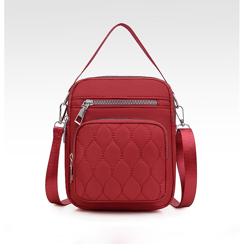 Nicci Polyester Cross-Body Quilted Bag, Red (CBM240510A-RED) image 1