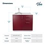 Viva Comfort 36.32'' H x 36" L Exam Room Medical Cabinet with Left Sink, 3-Drawers, Claret (902BASE36LSCL)~#|#~313C99A1-7539-4242-81BFEF963A55854B_sc7
