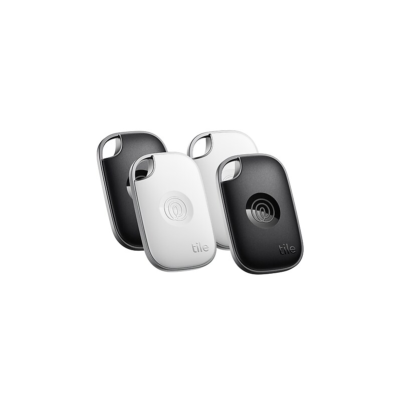 Tile by Life360 Pro Bluetooth Tracker, Black/White, 4/Pack (RE-61124) image 1
