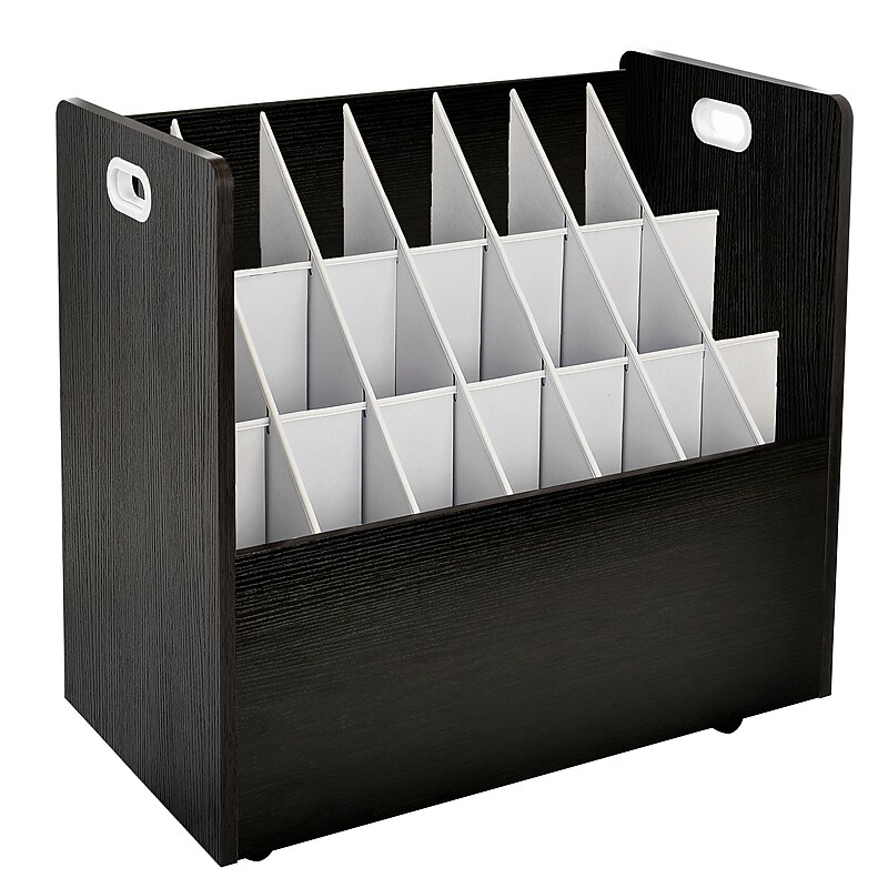 AdirOffice 21-Slot Mobile Roll File, 28.5"H x 30"W x 15.75"D, Black (625-BLK-KIT1) image 1