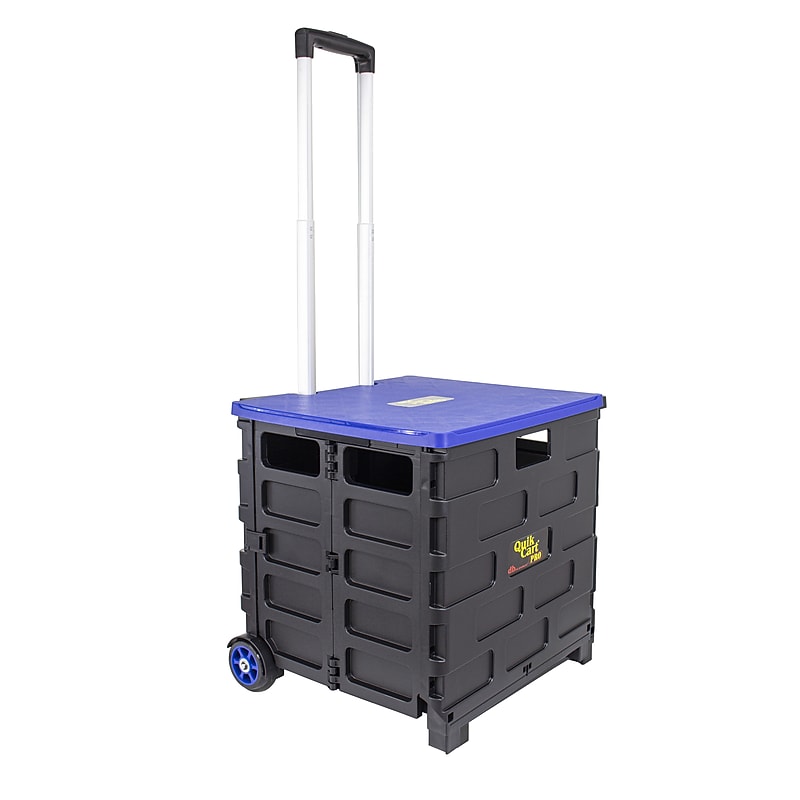 Dbest Quik Cart Pro Rolling Crate Teacher Utility with Seat, Blue (01-805) image 1