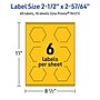 Avery Hexagon Laser/Inkjet Multipurpose Labels, 2-1/2" x 2-57/64", Bright Yellow (60/Pack)~#|#~31547A53-EA19-47E8-A633A8C8BC191E65_sc7