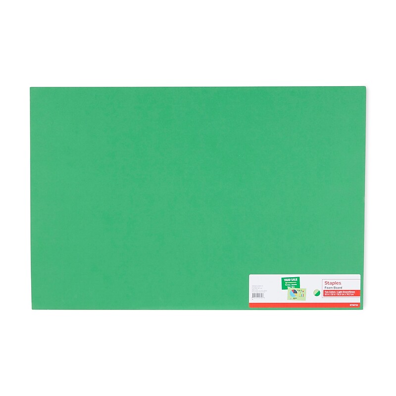 Staples Premium Poster Board, 22" x 28", Green image 1
