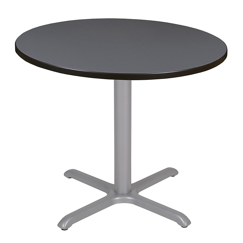 Regency Cain 36" Round Laminate X Base Breakroom Table, Grey (TB36RNDGYGY) image 1