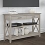 Bush Furniture Key West 47"W x 16"D Console Table with Drawers and Shelves, Washed Gray (KWT248WG-03)~#|#~31681C3C-6C1F-49F2-9702A1D7A93B8482_sc7