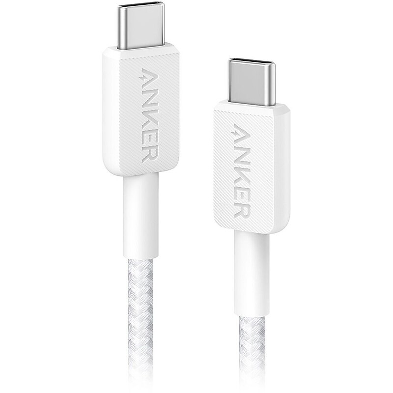 Anker 322 10' USB-C to USB-C Cable, Male to Male, White (A81F7H21-1) image 1