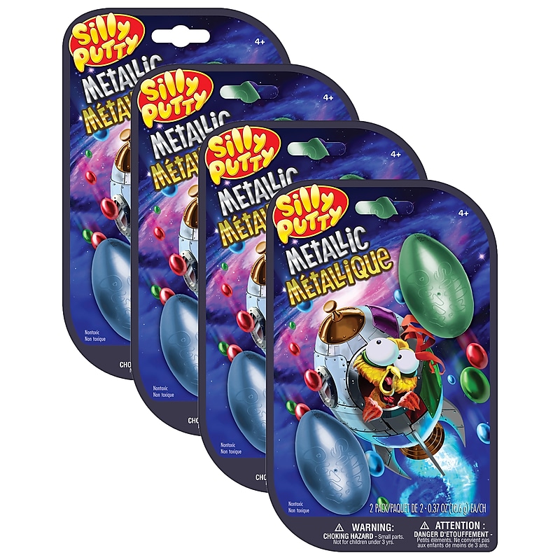 Crayola Silly Putty Metallic Eggs, Assorted Colors, 2/Pack, 4 Packs/Bundle (BIN080991-4) image 1