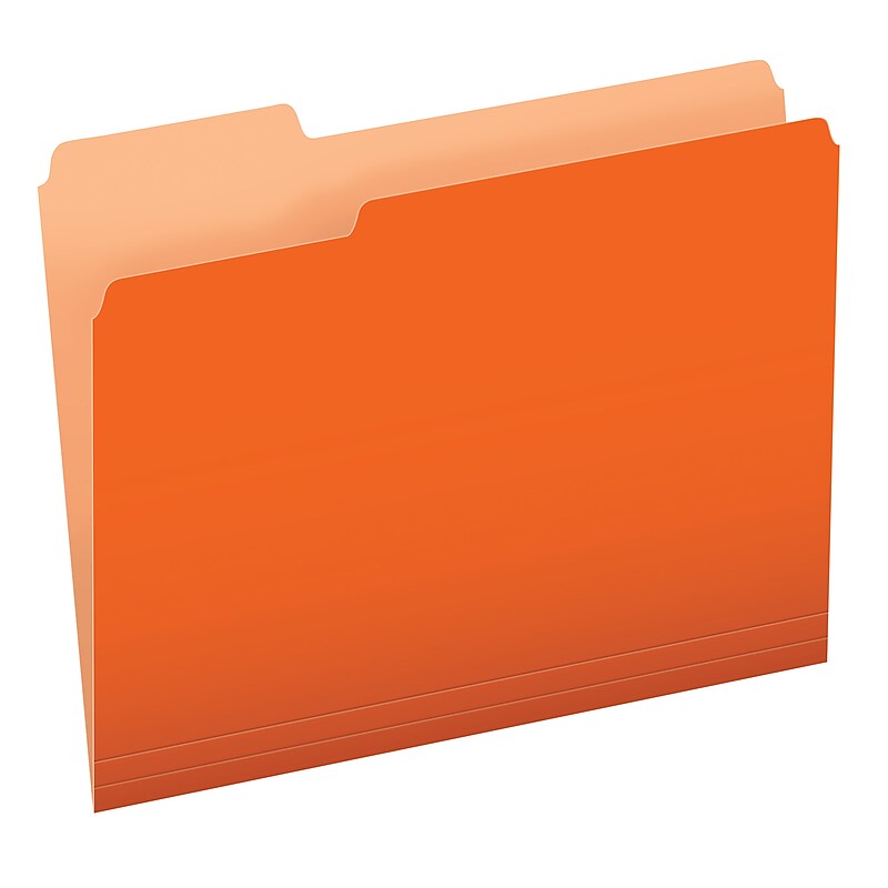 Pendaflex Recycled File Folder, 1/3-Cut Tab, Assorted, Letter Size, Orange, 100/Box (4210 1/3 ORA) image 1
