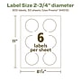 Avery EcoFriendly Circle Multipurpose Labels, 2-3/4" Dia., White, 300/Box (94512)~#|#~31865CE9-284E-48B5-AE0756E9CABA0310_sc7