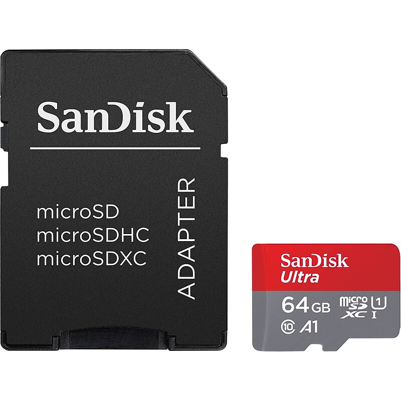 SanDisk Ultra 64GB microSDXC Memory Card with Adapter, Class 10, U1 (SDSQUAB-064G-AN6MA) image 1