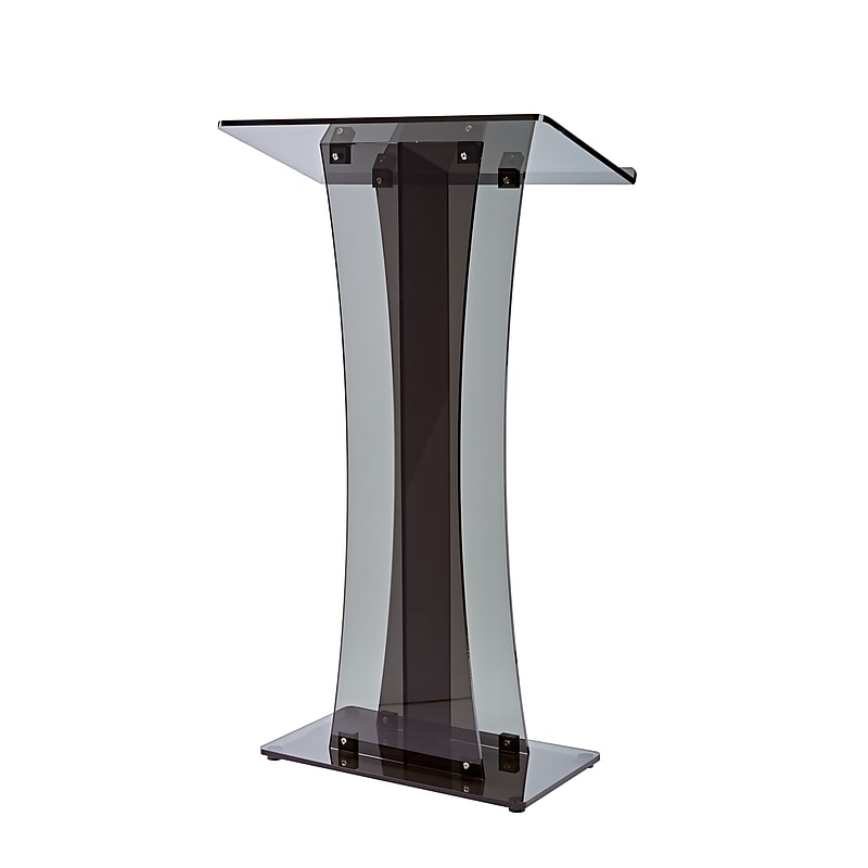 AdirOffice 47" Speaker's Podium Lectern, Transparent Black (661-02-BLK) image 1