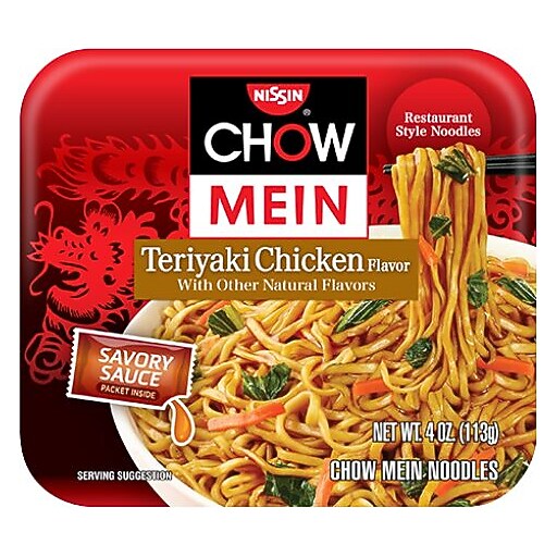 Nissin Chow Mein Teriyaki Chicken Ramen Noodles, 4 oz., 8 Bowls