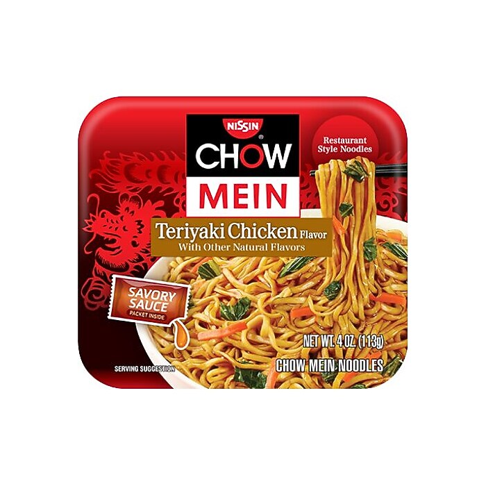 Nissin Chow Mein Teriyaki Chicken Ramen Noodles, 4 oz., 8 Bowls