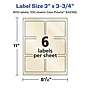 Avery Pearlized Ivory Rectangle Multipurpose Labels, 3" x 3.75", Ivory, 600/Box (94248)~#|#~318FBC05-F87C-4E37-9CE755B3B96B6924_sc7