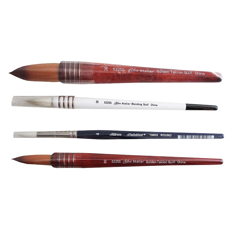 Silver Brush Synthetic Brushes, Assorted, 4/Pack (SLVQL5358) image 1
