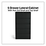 Alera® Lateral File, 5 Legal/Letter/A4/A5-Size File Drawers, Black, 36" x 18.63" x 67.63"~#|#~31A19AF5-49ED-4826-AB38A7F4BAA727E8_sc7