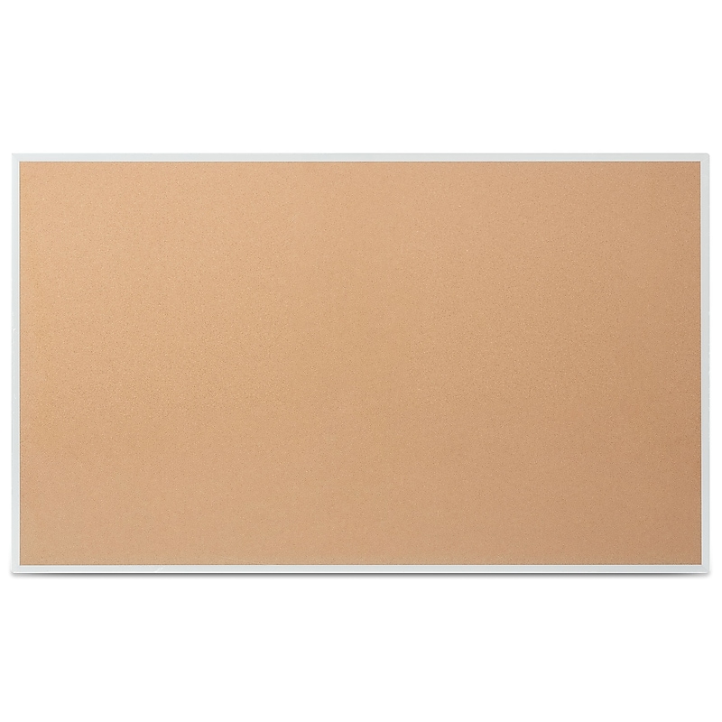 Staples Cork Bulletin Board, Aluminum Frame, 5'W x 3'H (28316-CC) image 1