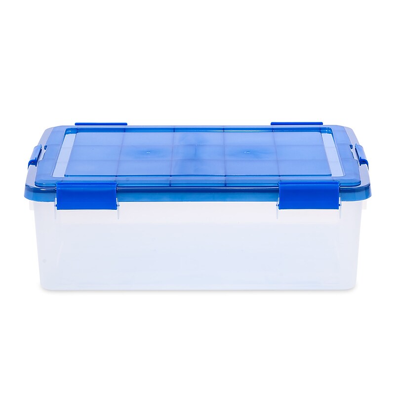 Iris Medium Plastic Storage Bin, 7.87" x 17.75"x 23.60", 41.2 Qt., Clear (500202) image 1