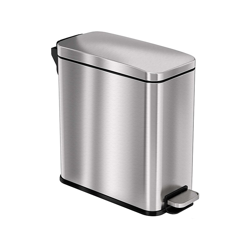 HLS Commercial Stainless Steel Step Trash Can with Hinged Lid, 3-Gallon, Silver (HLSS03RFR) image 1
