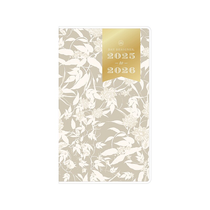 2025-2026 Blue Sky Day Designer Tess 3.63" x 6.13" Monthly Planner, Plastic Cover, Tan/Off-White (152224) image 1