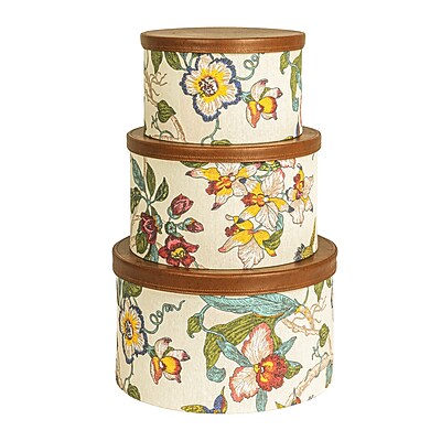 Household Essentials Floral Nestable Hat Boxes - Thumbnail 2