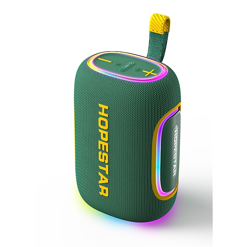 Worryfree Gadgets Hopestar Wireless Bluetooth 65W Party Speaker with RGB Lights, Waterproof, Green (WH58) image 1