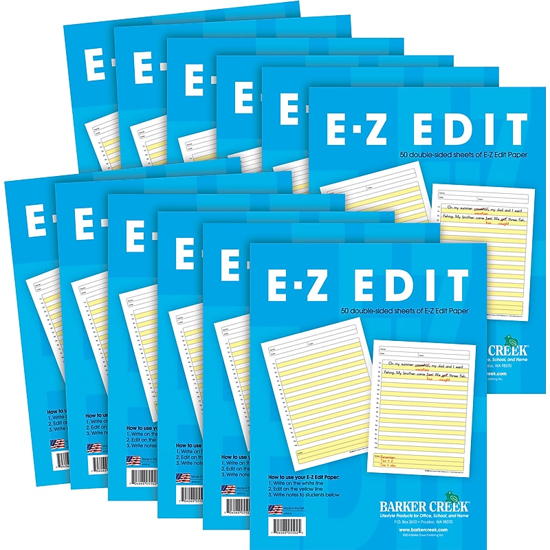 Barker Creek E-Z Edit Handwriting Practice Paper, 8.5" x 11", 60 lbs., Multicolored, 600 Sheets/Pack (BC550212) image 1