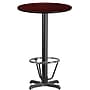 Flash Furniture 24" Round Laminate Table Top with 22" x 22" Bar-Height Table Base, Mahogany (XURD24MAT22B3F)~#|#~31C69A3F-7E04-48E6-88AD4571A9738F8F_sc7