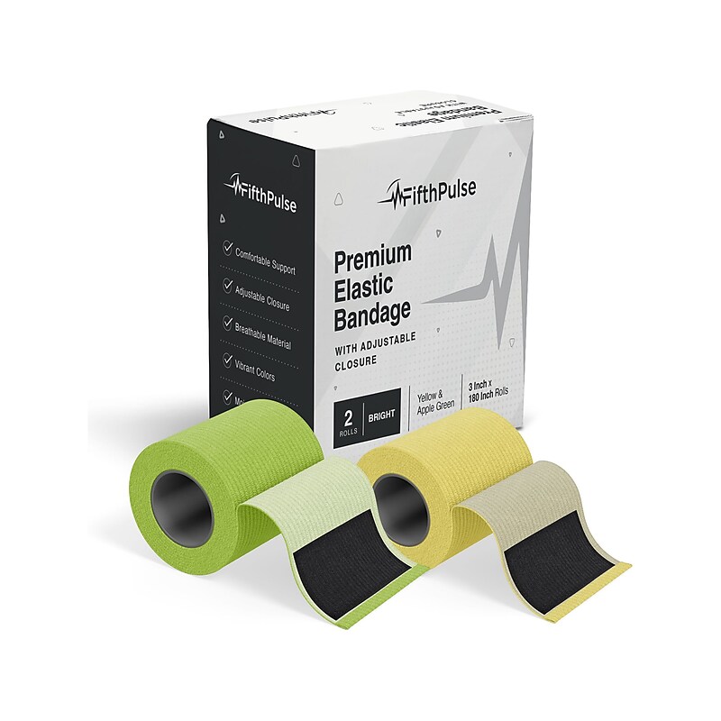 FifthPulse 3" x 180" Polyester Elastic Bandages, 2/Pack (FP-EBAND-BR-2PK) image 1