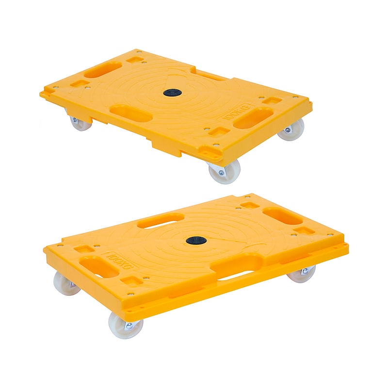 Mount-It! Small Platform Mover Dolly, 220 lb. Capacity, Yellow, 2/Pack (MI-928) image 1