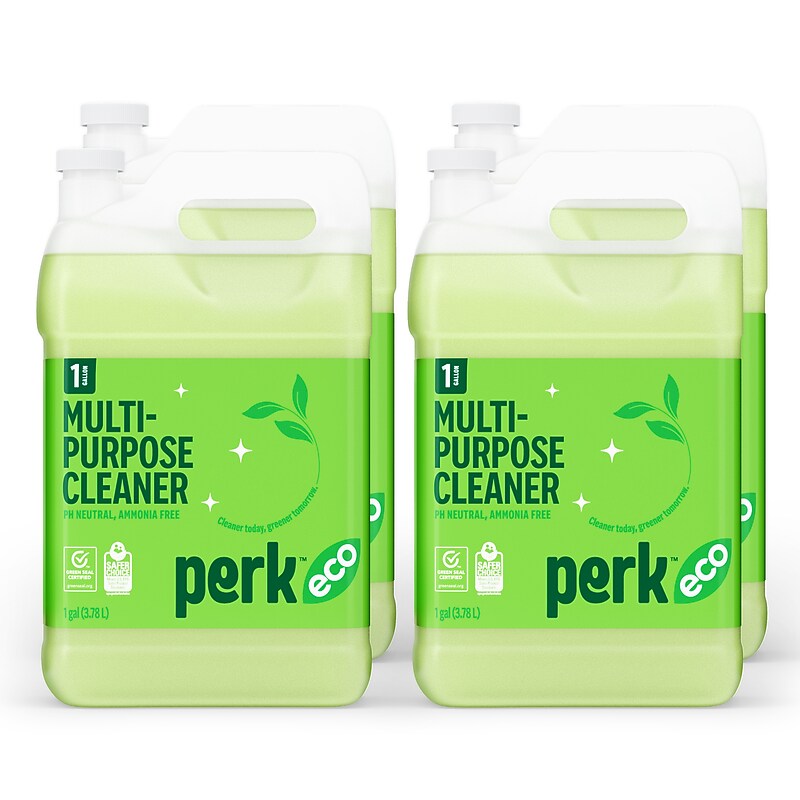 Perk Eco Multi-Purpose Cleaner Refills, Ready To Use, 1 Gallon, 4/Carton (PK641001-ACT) image 1