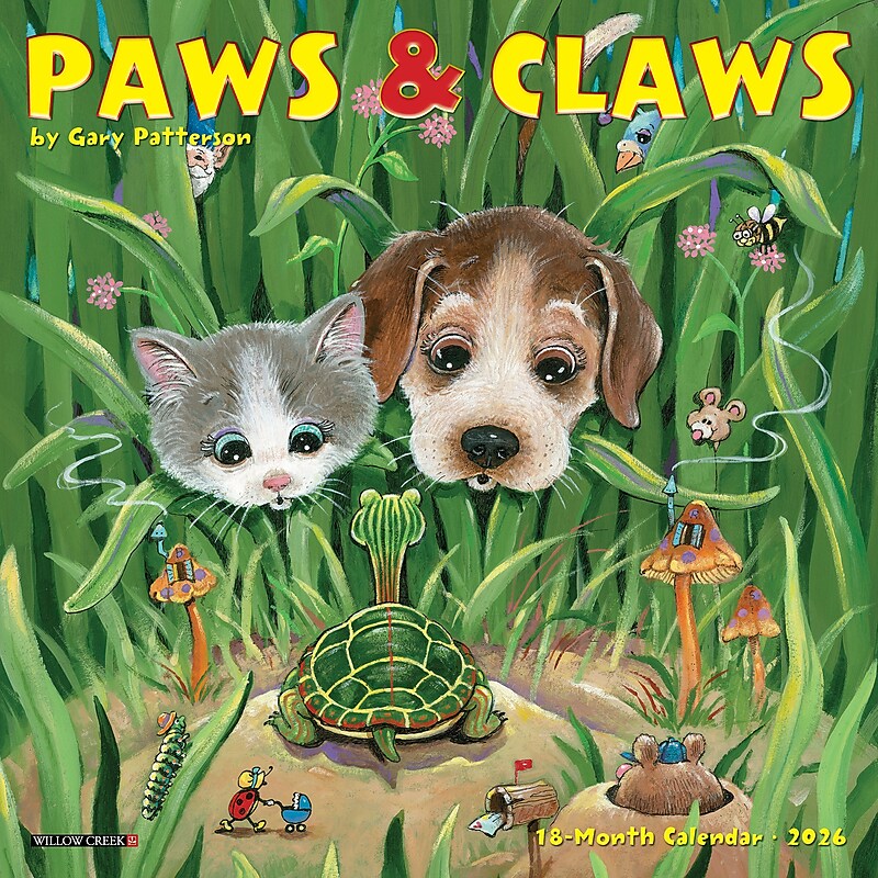 2026 Willow Creek Paws & Claws by Gary Patterson 7" x 7" Monthly Wall Calendar (53706) image 1