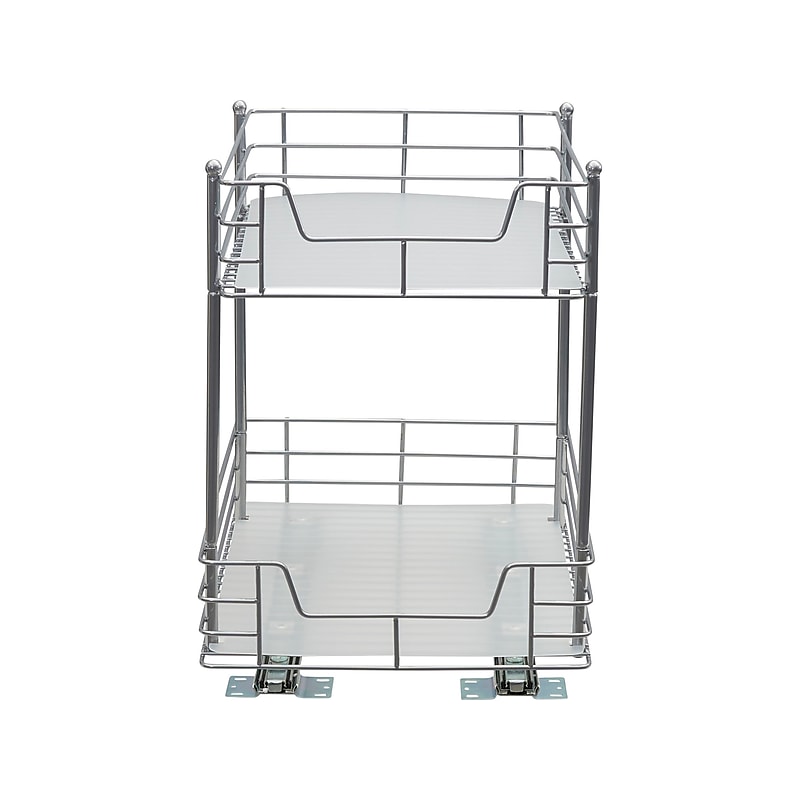 Household Essentials Glidez Steel Two-Tier Storage Organizer, SIlver (25310-1) image 1