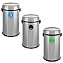 Alpine Industries Three-Stream Trash/Compost/Recycling Station, 51-Gallon, Stainless Steel (ALP470-65L-1-R-T-CO)~#|#~31D2ADA7-1CB0-4045-83C5C5E5CD48BDD7_sc7