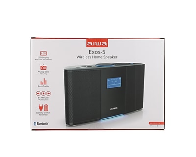 Aiwa Exos-5 Home System Wireless HI-FI Bluetooth Portable Speaker and Radio, Black (AI6008-BLACK) Sansujyuku sansujyuku.com