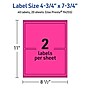 Avery Rectangle Laser/Inkjet Multipurpose Labels, 4.75" x 7.75", Neon Magenta (40/Pack)~#|#~31DDA7B2-98A0-4D52-A3CEA193B6ACAD38_sc7