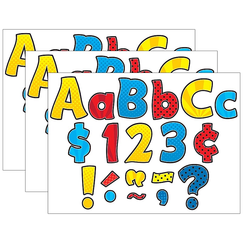 Teacher Created Resources 4" Funtastic Font Letters Combo Pack, Superhero, 208 Pieces/Pack, 3 Packs (TCR5845-3) image 1
