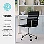 Martha Stewart Taytum Faux Leather Swivel Office Chair, Black/Polished Nickel (CH142370BK)~#|#~31E25191-1447-4E4E-A6F29BAA437A3A09_sc7