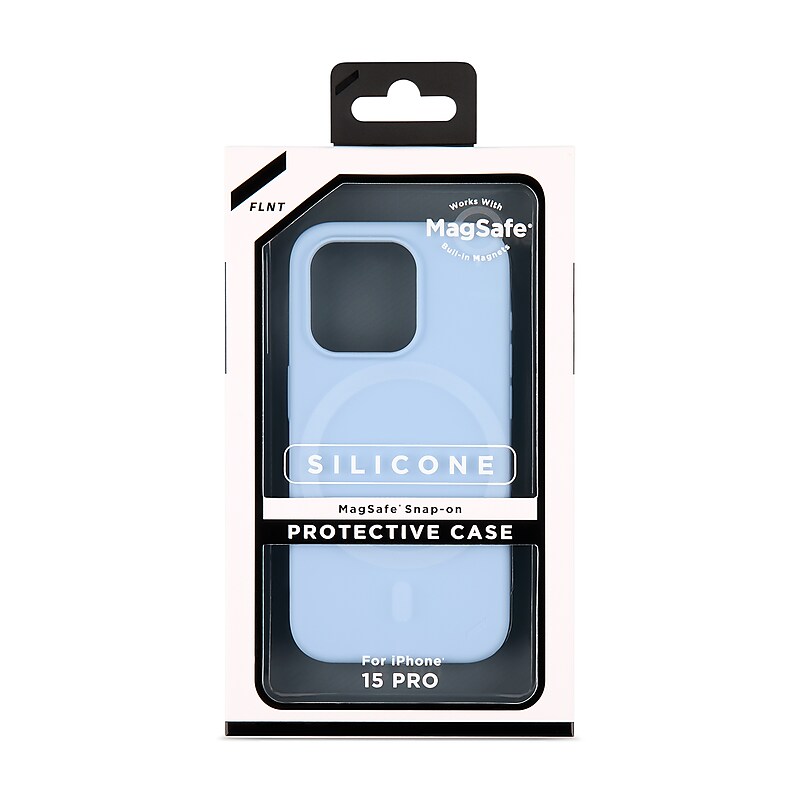 FLNT Silicone MagSafe Snap-On Protective Case for iPhone 15 PRO, Shock Absorbing, Skyride (IC8062M-15P-BLM) image 1
