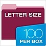 Pendaflex Two-Tone File Folders, 1/3-Cut Tab, Letter Size, Burgundy, 100/Box (152 1/3 BUR)~#|#~31E31466-52AA-4EF3-80474C942561239C_sc7
