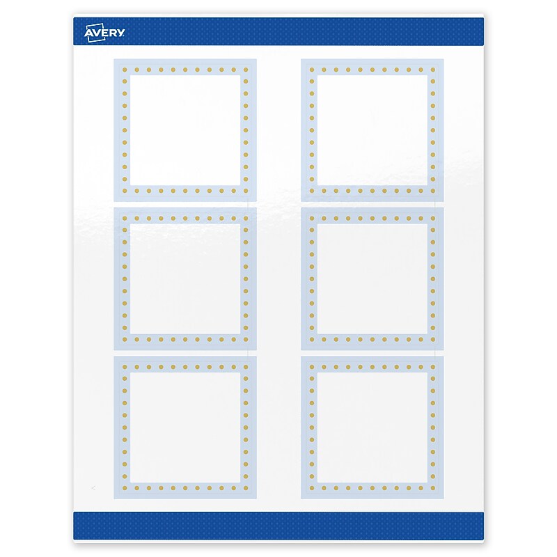 Avery Laser/Inkjet Square Multipurpose Labels, 3" x 3", White, 60/Pack (S00-DMF) image 1